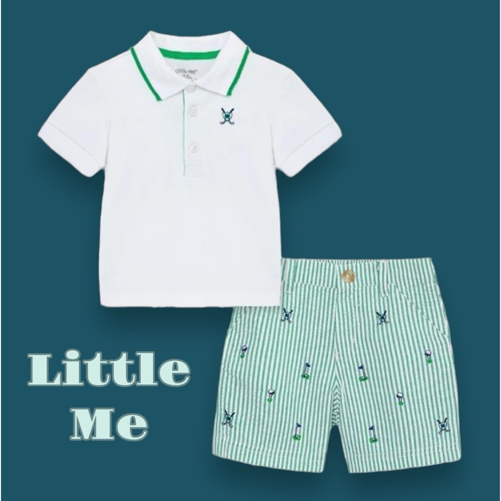 Little Me Boys Golf Polo & Short 2pc Set